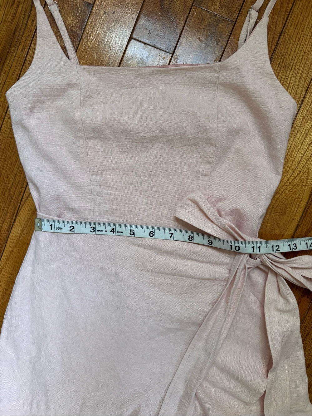 Princess Polly Light Blush Wrap Mini Dress with Bow Size 2 - Picture 5 of 9